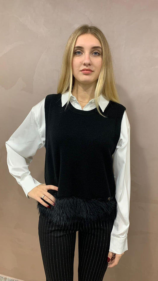 Gilet Corto in Faux Fur