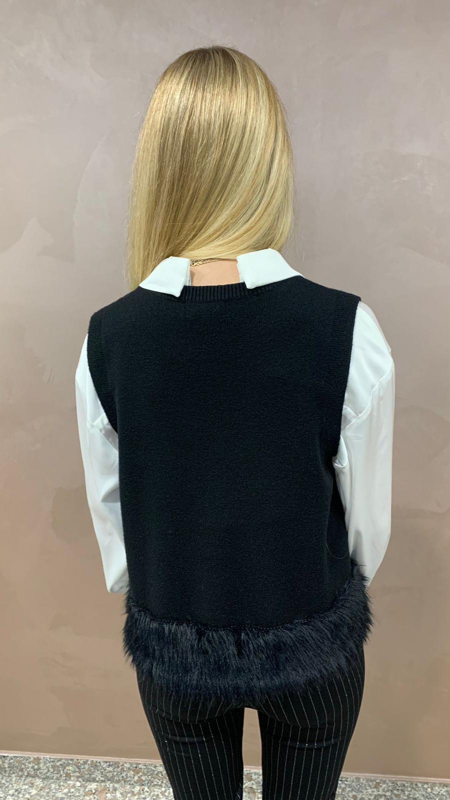 Gilet Corto in Faux Fur