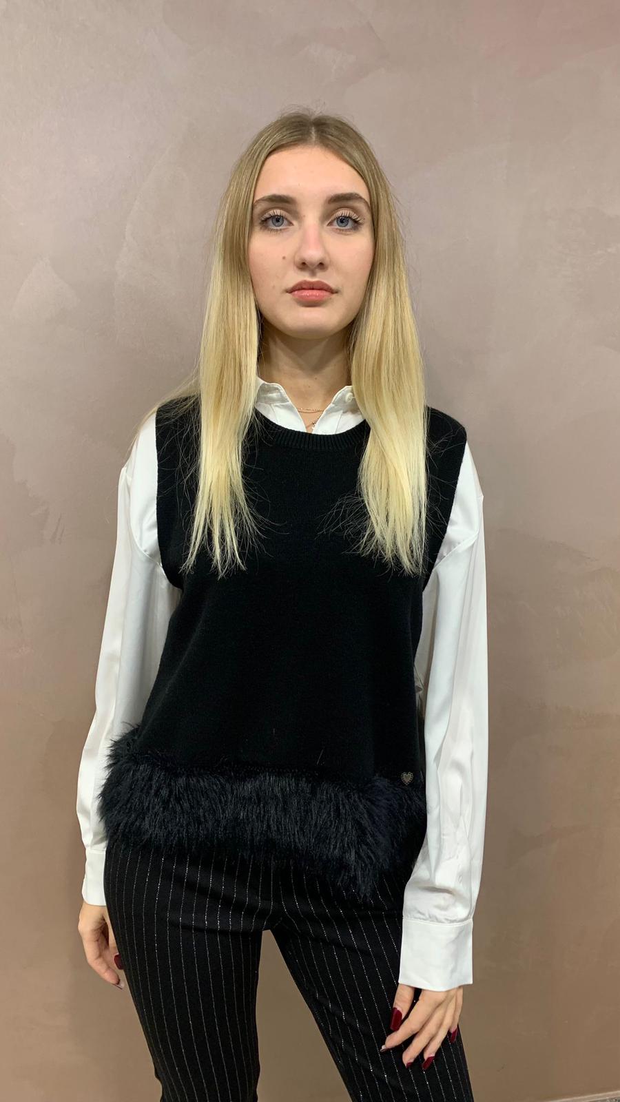 Gilet Corto in Faux Fur